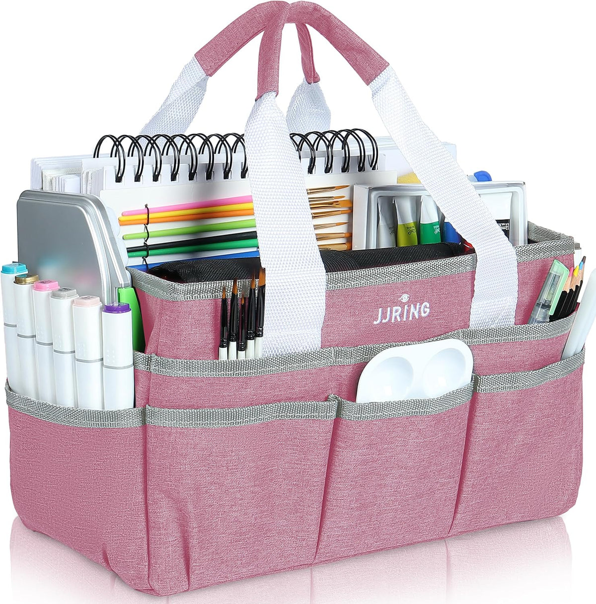 Craft Organizer Tote Bag Art Storage Caddy Pink