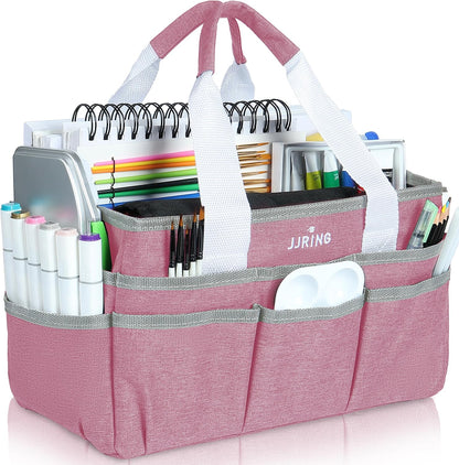 Craft Organizer Tote Bag Art Storage Caddy Pink