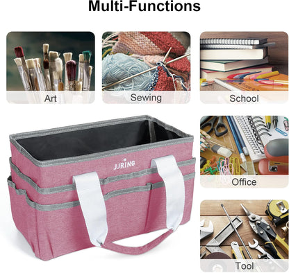 Craft Organizer Tote Bag Art Storage Caddy Pink