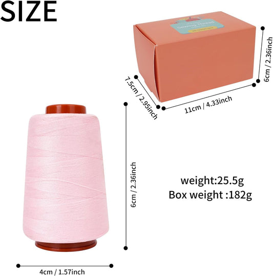 Sewing Thread Set, 6 Pcs, All Purpose Sewing Thread,40 wt,6 Spools Assorted Colors Each 800 Yards of Polyester Threads for Sewing Machine, Hand Stitching, Quilting, Serger (Pink)