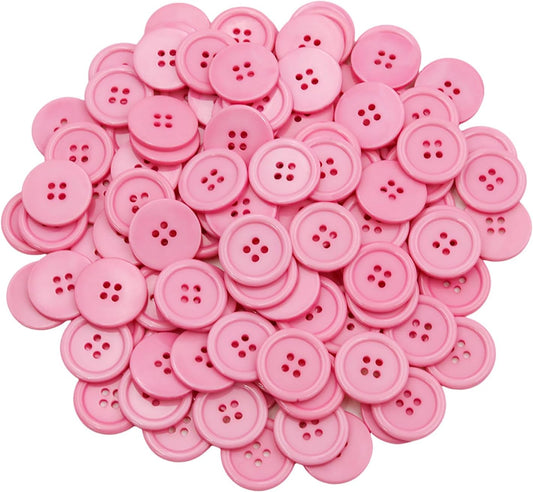120PCS 5/8 Inch Pink Buttons for Crafts,Sewing Buttons for Clothes