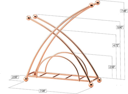 Stainless steel napkin holder, weighted napkin dispenser, countertop napkin organizer, paper napkins holder, kitchen essentials, no-flip napkin stand, Rose Gold