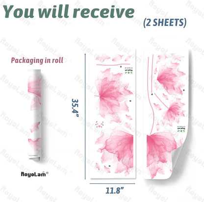 39.3'' x 32.6''Flower Petal Wall Decal Floral Wall Sticker (Pink)