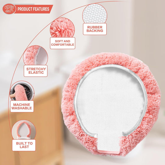 Microfiber Toilet Lid Cover, 17.5"x15" Fits Round Oblong and Elongated