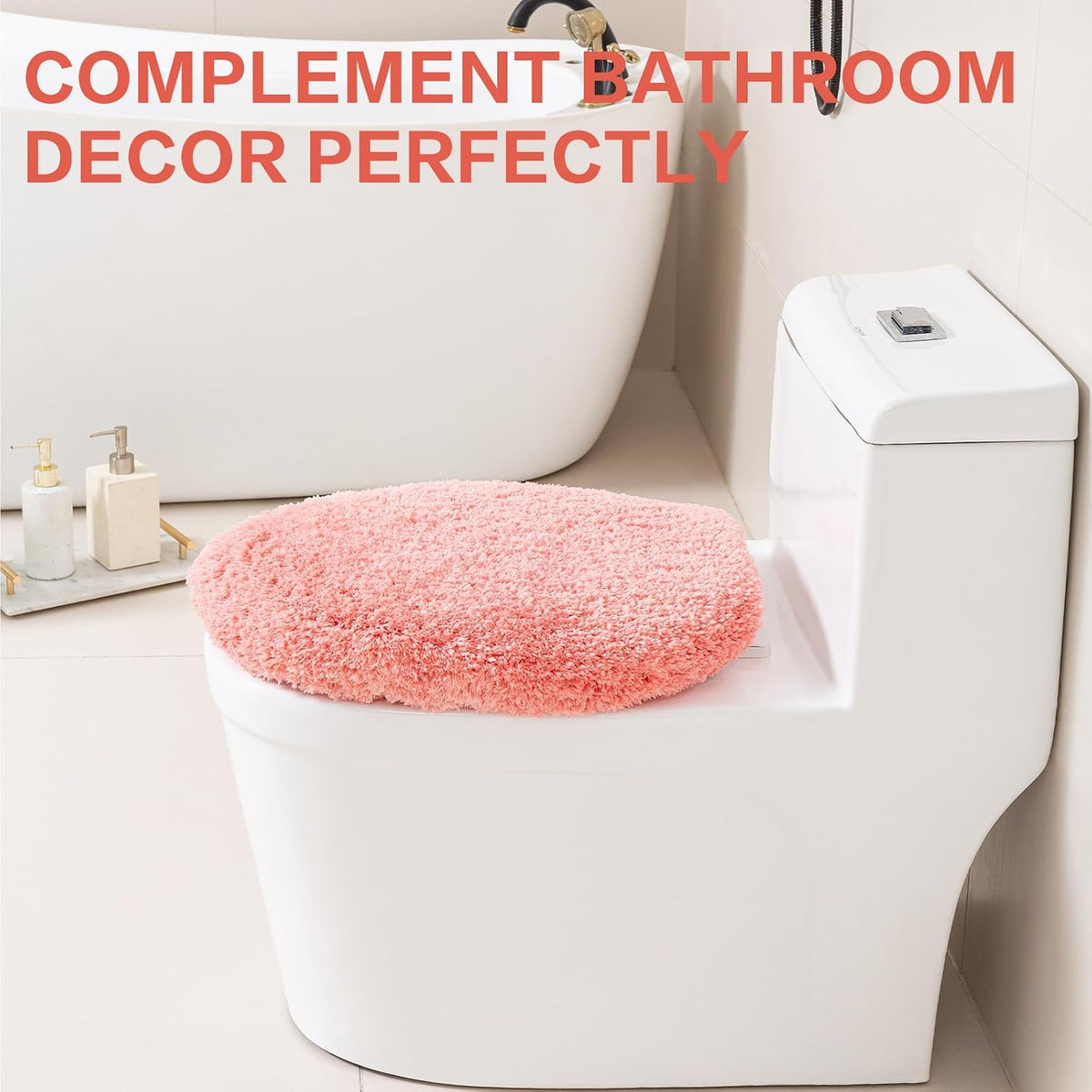 Microfiber Toilet Lid Cover, 17.5"x15" Fits Round Oblong and Elongated