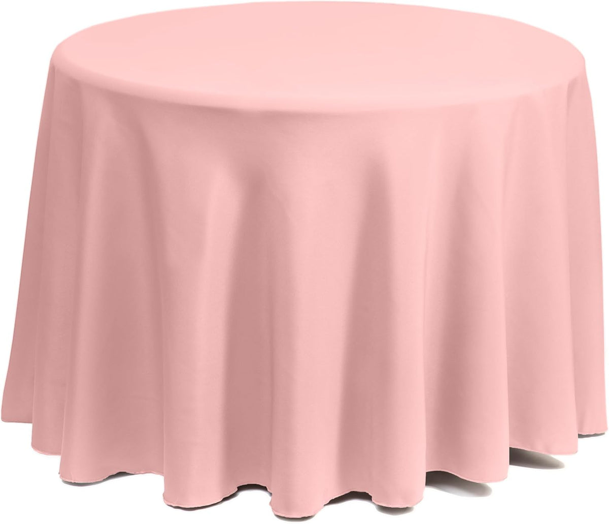 Gee Di Moda Round Tablecloth - 70 Inch Pink Round Table Cloth for 24 to 48 Inch Round Tables - Heavy Duty Washable Fabric - for Buffet Table, Holiday Party, Dinner, Wedding & Baby Shower