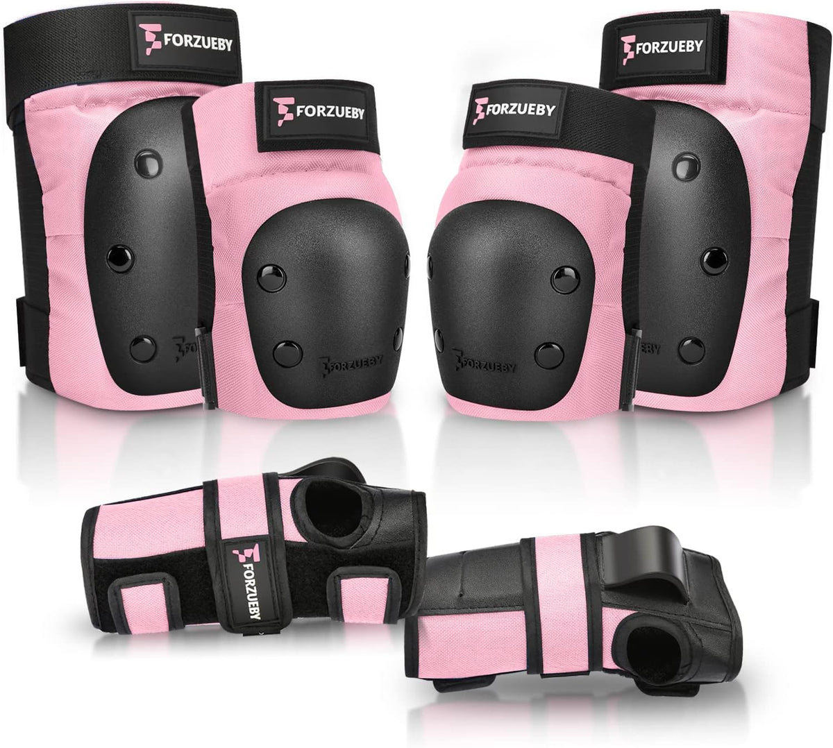 Adult&Kids Knee Pads Elbow Pads Wrist Guards 6 in 1 Protective Gear Set