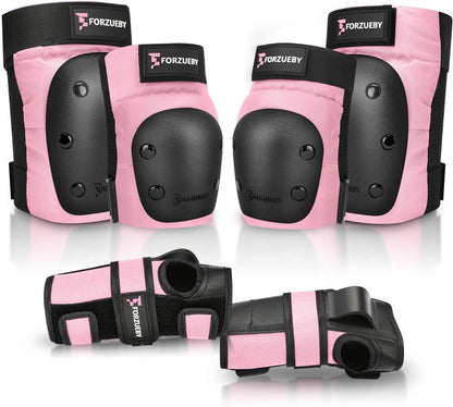 Adult&Kids Knee Pads Elbow Pads Wrist Guards 6 in 1 Protective Gear Set