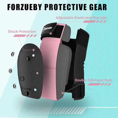 Adult&Kids Knee Pads Elbow Pads Wrist Guards 6 in 1 Protective Gear Set