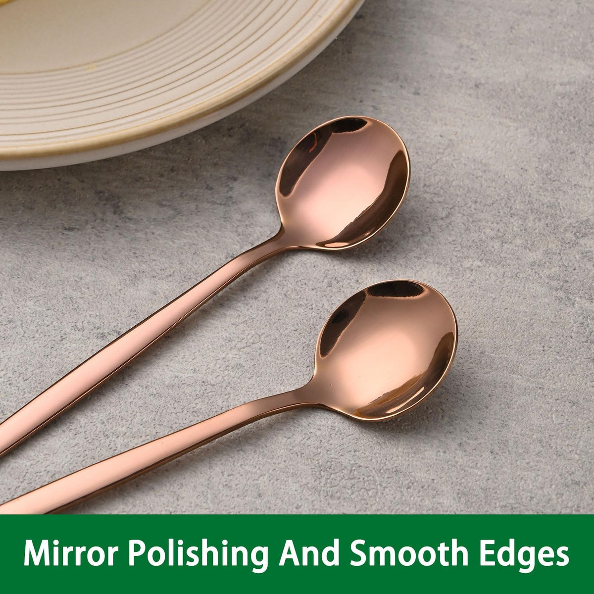 5.1Inch Stainless Steel Coffee & Tea Spoons Set,Rose Gold Teaspoon,Small Spoons For Dessert or Tea,Espresso Spoon For Cafe
