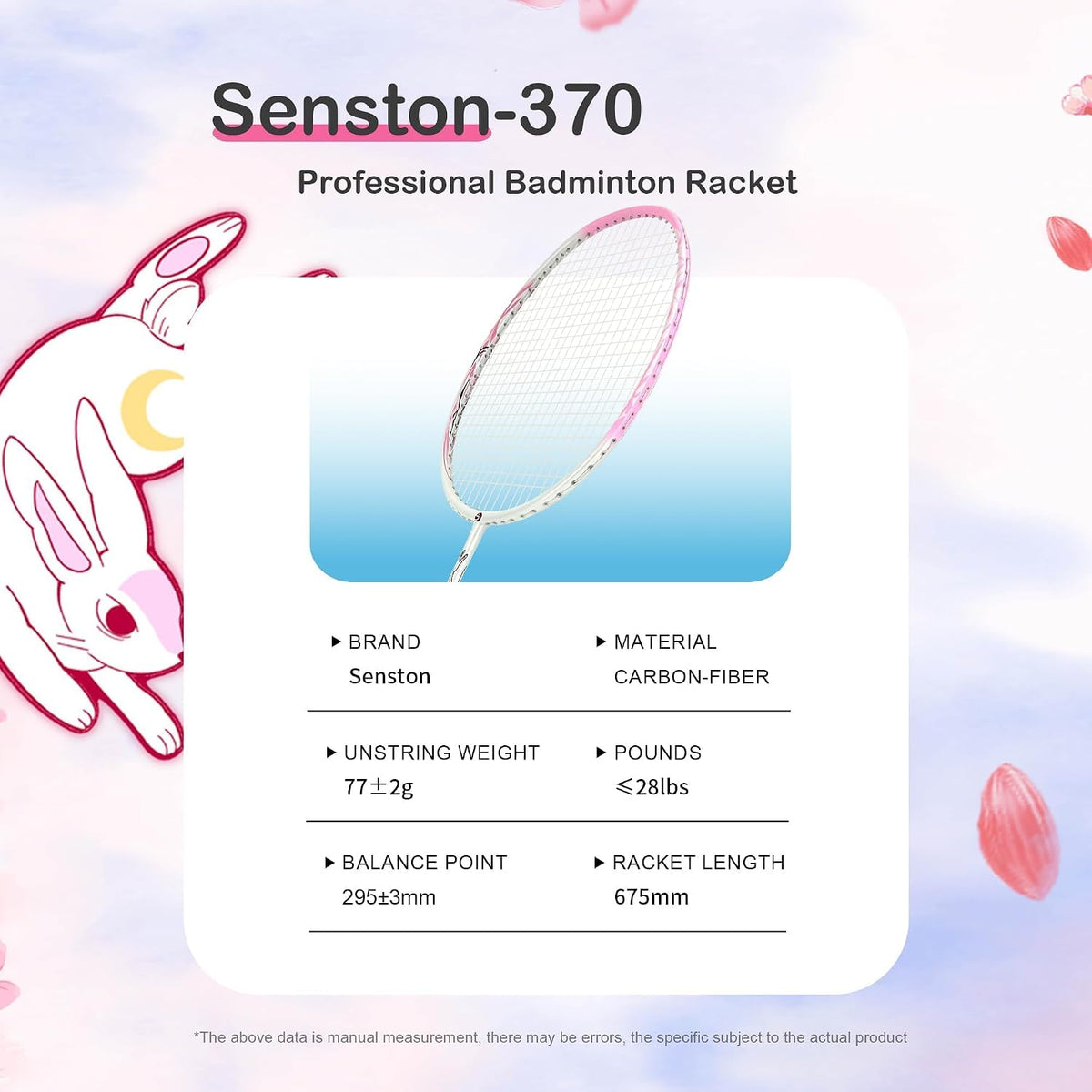 Carbon Fiber Badminton Racket, 76g 7U Isometric