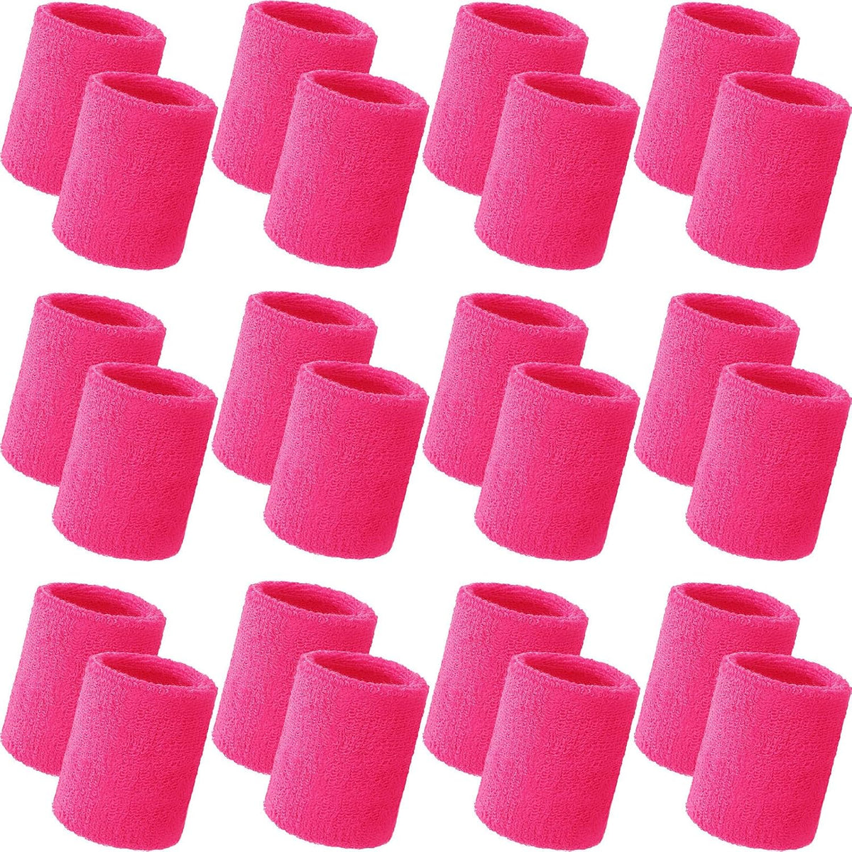 24 Pcs Wrist Sweatbands Bulk Athletic Wristband for Men
