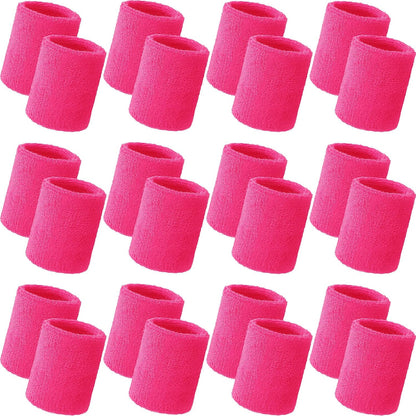 24 Pcs Wrist Sweatbands Bulk Athletic Wristband for Men