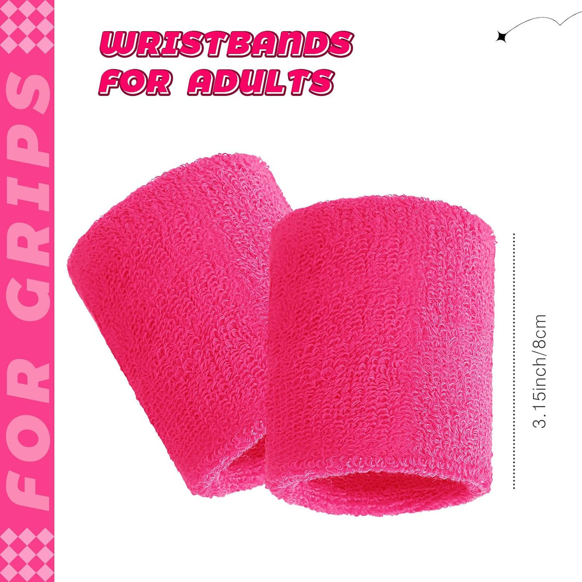 24 Pcs Wrist Sweatbands Bulk Athletic Wristband for Men