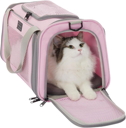 Cat Carrier Airline Approved, 17.5×10.5×10.5 in, Pink