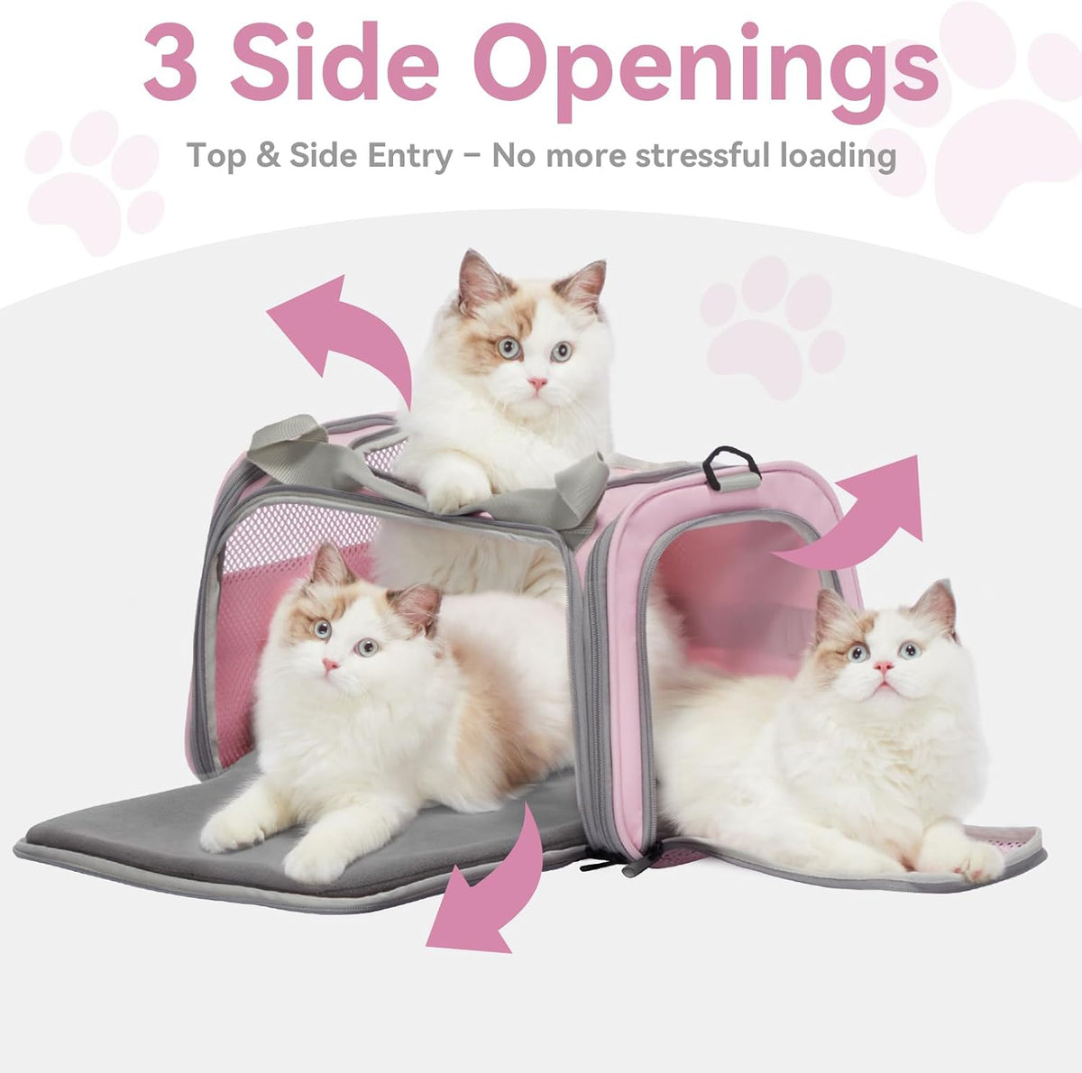 Cat Carrier Airline Approved, 17.5×10.5×10.5 in, Pink