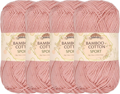 JubileeYarn Bamboo Cotton Sport Yarn - Dreamy Blush - 4 Skeins