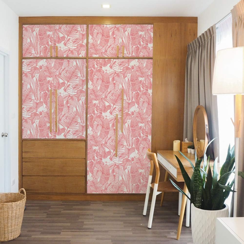 Tempaper Pink Lemonade Tropical Removable Peel and Stick Wallpaper, 20.5 in X 16.5 ft, Made in the USA