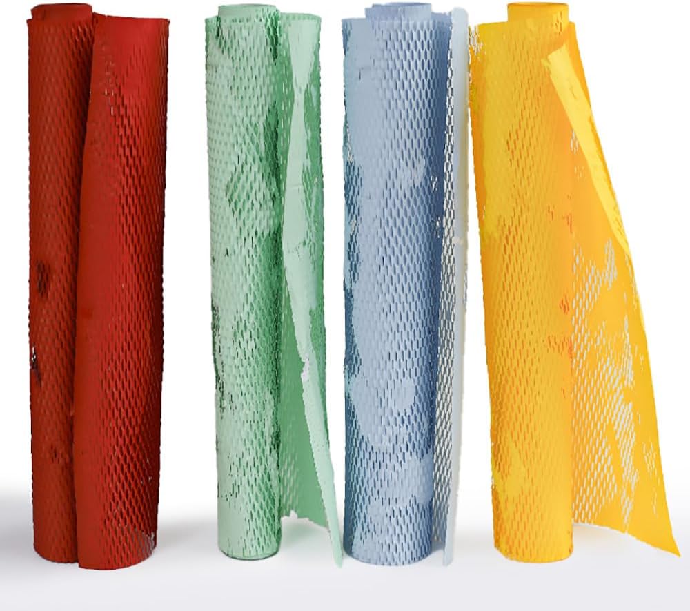 10Yard Honeycomb Packing Paper, 19.68Inch/50cm Width Colored Cushioning Wrap Paper Roll, Protective Packaging for Shipping & Moving