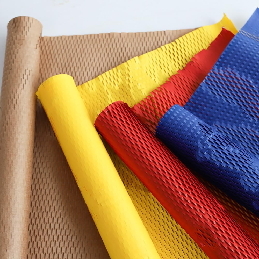 10Yard Honeycomb Packing Paper, 19.68Inch/50cm Width Colored Cushioning Wrap Paper Roll, Protective Packaging for Shipping & Moving