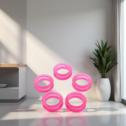 5Pcs Pink Silicone Scissors Finger Rings Grips Grooming Shear Thumb Inserts Finger Protector Ring for Barber Hair Cutting Scissors Pet Shears,Grooming