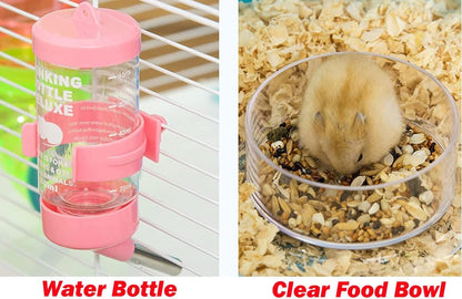 Extra Large 23" Multi-Tiers Easy Setup Hamster Palace Gerbil Habitat Mouse House Mice Home Critters Cage Complete Set of Accessories Expandable Customizable Hide House Food Bowl Running Wheel