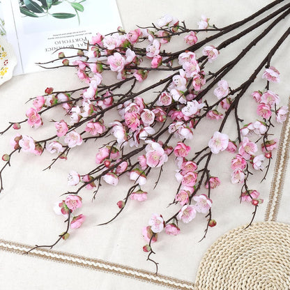 4 Pcs Artificial Cherry Blossom Branches 38" Faux Plum Blossom