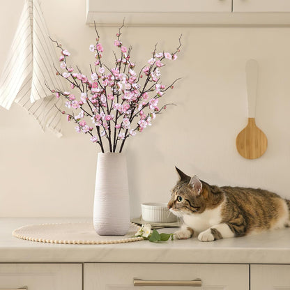 4 Pcs Artificial Cherry Blossom Branches 38" Faux Plum Blossom