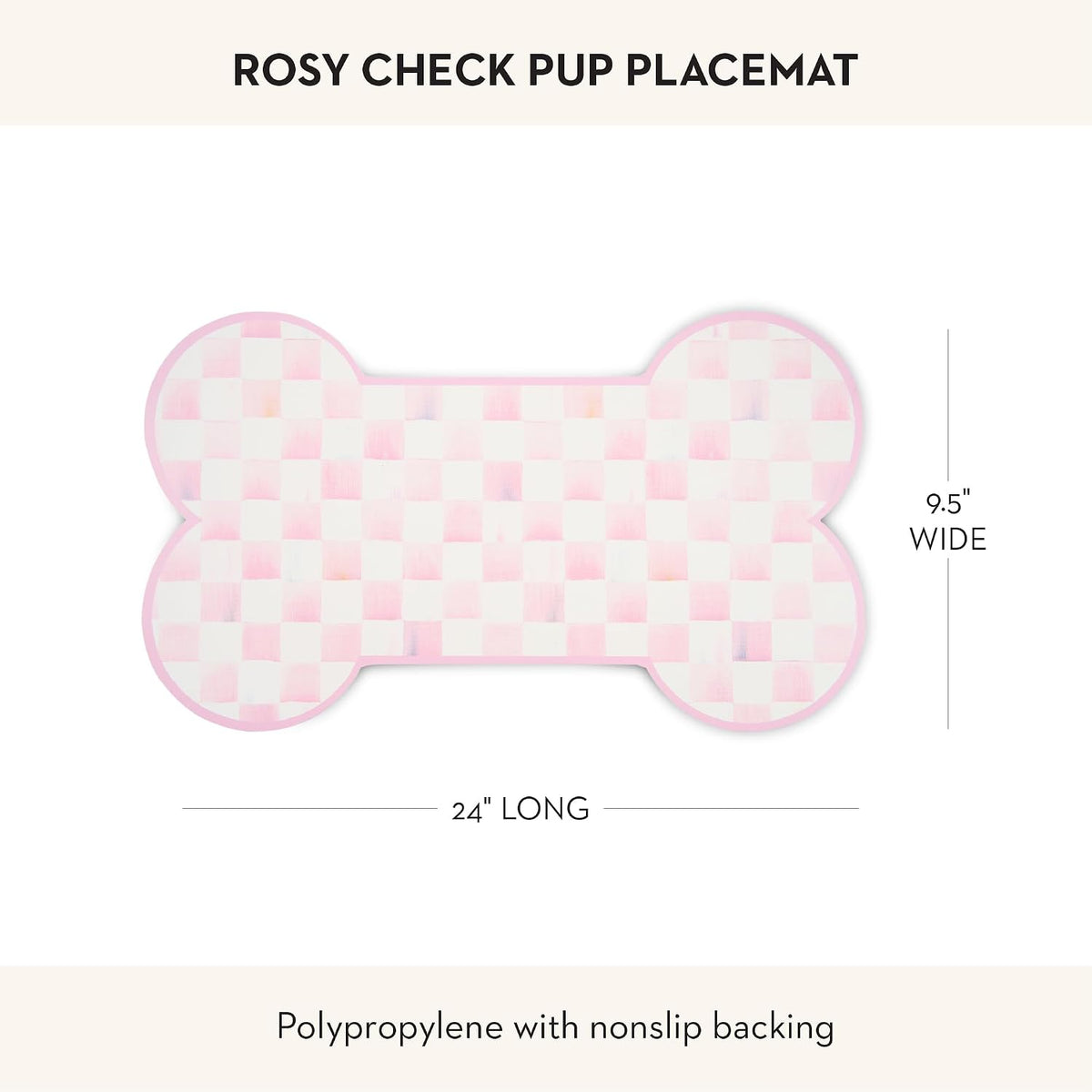 Pup Placemat, Pink-and-White Rosy Check