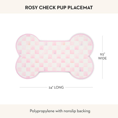 Pup Placemat, Pink-and-White Rosy Check
