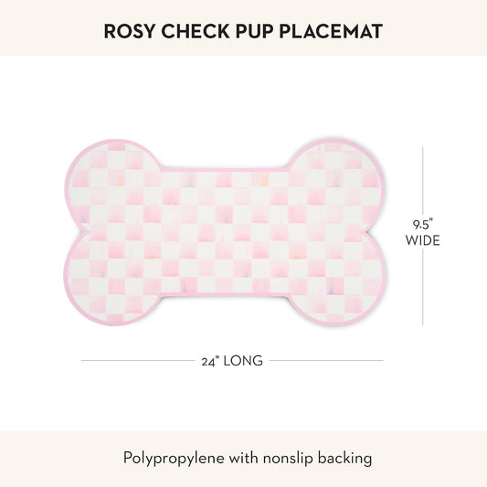 Pup Placemat, Pink-and-White Rosy Check