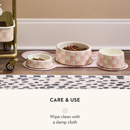 Pup Placemat, Pink-and-White Rosy Check