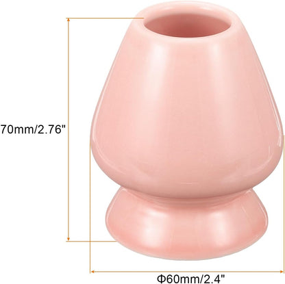 Ceramic Chasen Stand 70mm Matcha Whisk Holder Teas Set Whisks Stand Traditional Matcha Tea Chasen Holder Tea Set Accessories for Tea Tasting, Light Pink