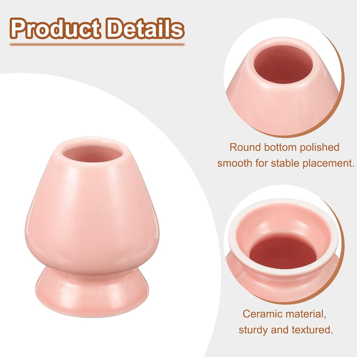 Ceramic Chasen Stand 70mm Matcha Whisk Holder Teas Set Whisks Stand Traditional Matcha Tea Chasen Holder Tea Set Accessories for Tea Tasting, Light Pink