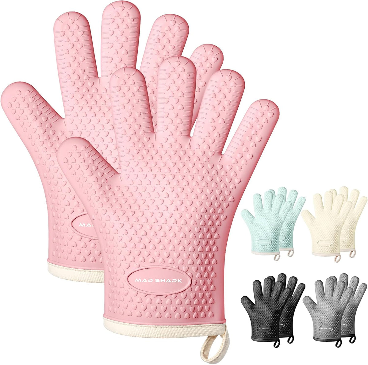 Silicone Oven Mitts with Fingers Heat Resistant 450°F in Kitchen
