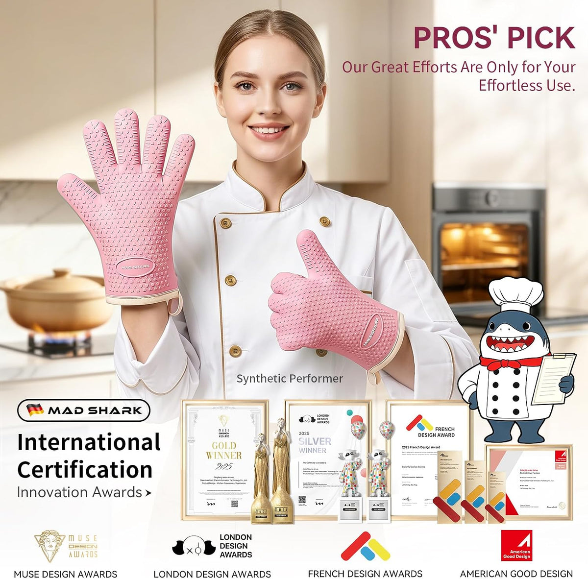 Silicone Oven Mitts with Fingers Heat Resistant 450°F in Kitchen