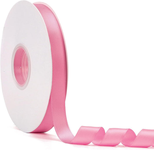 1/2" x 50Yds Peach Pink Double Faced Satin Ribbon,High Density Solid Color Ribbon,Great for Crafts,Gift Wrapping,Sewing,Wedding&Christmas Decor (1/2" x 50Yds, Peach Pink)