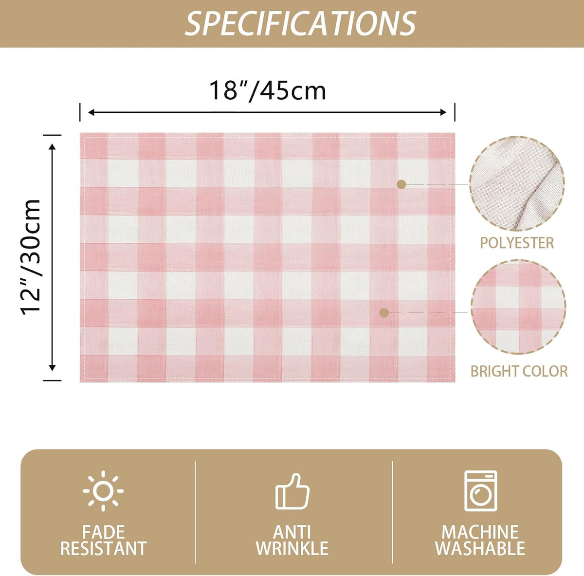 Spring Placemats Set of 4,Easter Summer Decorations for Home Decor