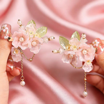 Hanfu Hair Accessories, Pink Chinese Hair Clips For Women,1 Pair