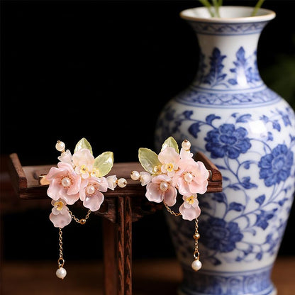 Hanfu Hair Accessories, Pink Chinese Hair Clips For Women,1 Pair