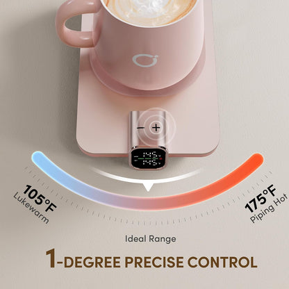 Coffee Cup Warmer & Mug Set, 1℉ Precise Temp Control Mug Warmer