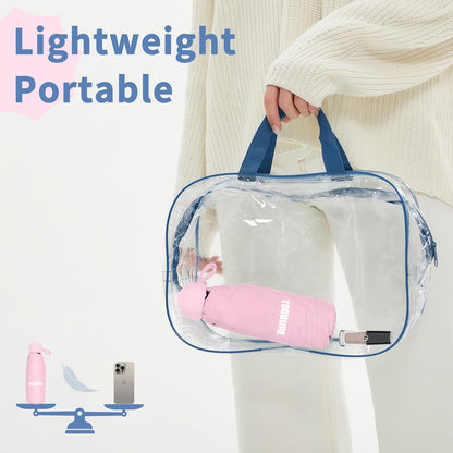 Travel Umbrella Portable Compact Umbrellas, Pocket Mini for Purse, Umbrellas for UV Sun & Rain Small for Backpack, Umbrella with Case Folding for Kids Women