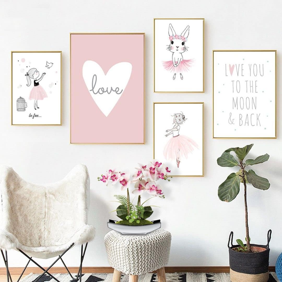 Orchids Artificial Flowers 15" Light Pink Phalaenopsis Orchid with Silver Pots Real Touch Faux Orchid Plant for Home Office Bathroom Living Room Decoration