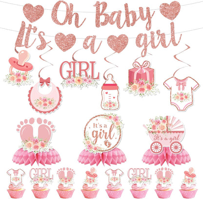23Pcs Baby Shower Decorations Kit for Girl