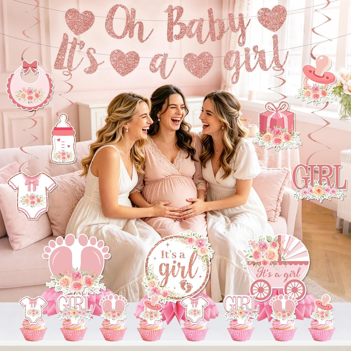 23Pcs Baby Shower Decorations Kit for Girl