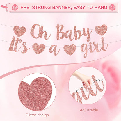 23Pcs Baby Shower Decorations Kit for Girl