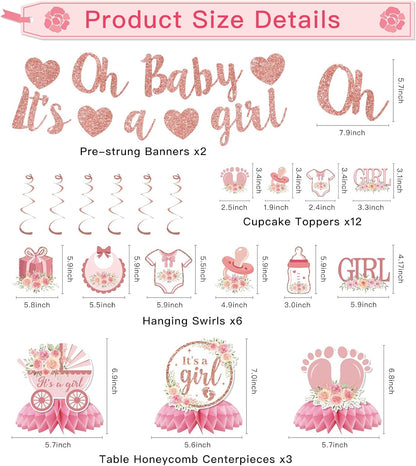 23Pcs Baby Shower Decorations Kit for Girl