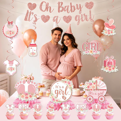 23Pcs Baby Shower Decorations Kit for Girl