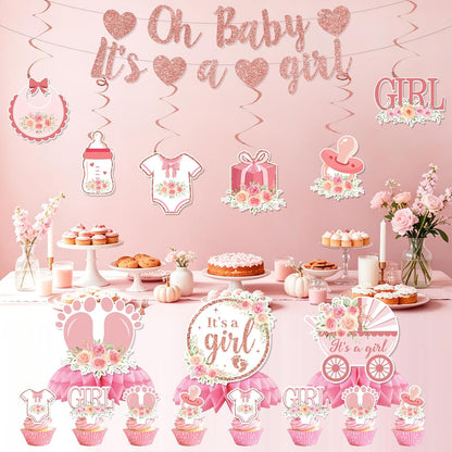 23Pcs Baby Shower Decorations Kit for Girl