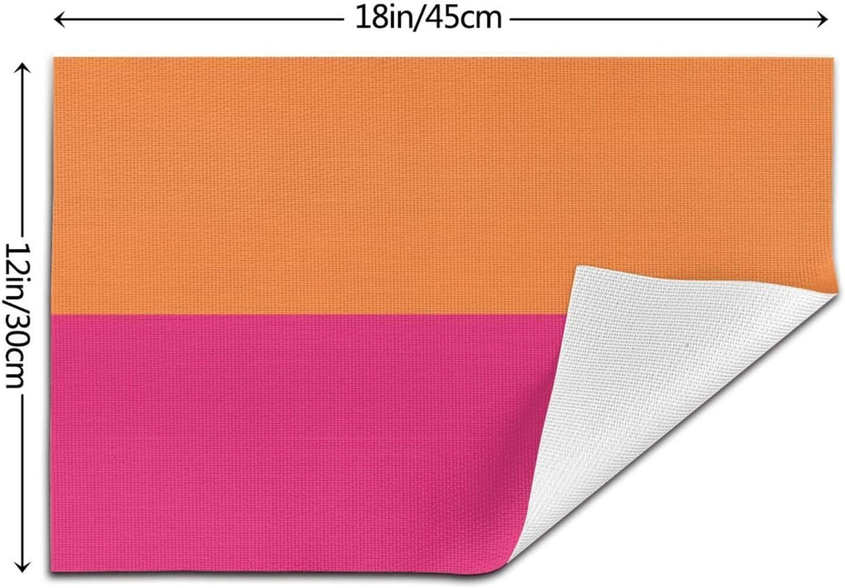 Pink and Orange Placemats Set of 4 Non-Slip Holiday Seasonal Table Mats for Kitchen Dining Table Holiday Summer Party Decorations 12x18 Inch